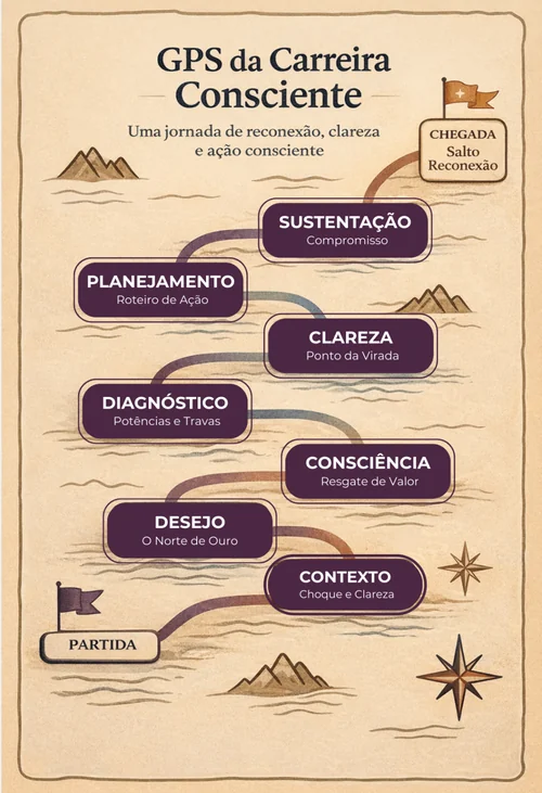Mockup do produto GPS da Carreira Consciente em tela de notebook